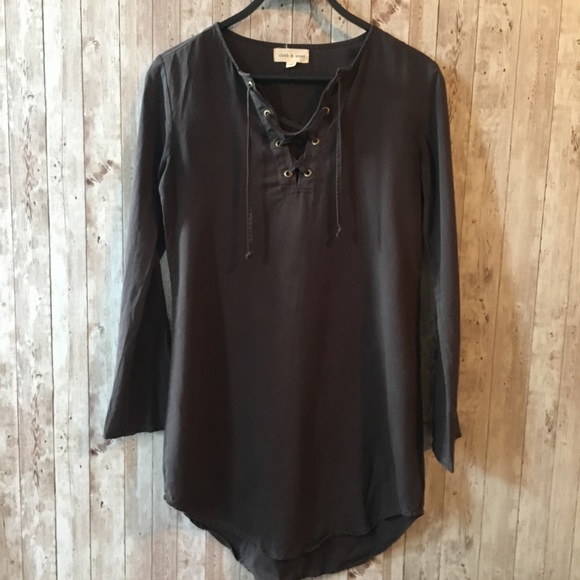 3/$25 Cloth & Stone Lace Up Tunic Dress - Picture 2 of 6